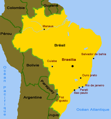 Brésil - Carte et itinéraire de notre voyage