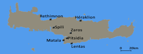 Crète - Carte et étapes de notre voyage