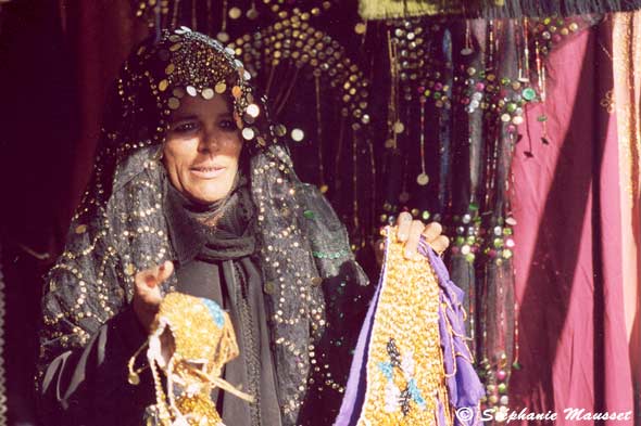 egyptian saleswoman in her store
