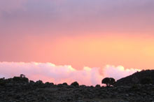 coucher de soleil au Kilimandjaro