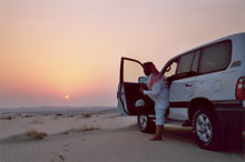 coucher de soleil au Qatar