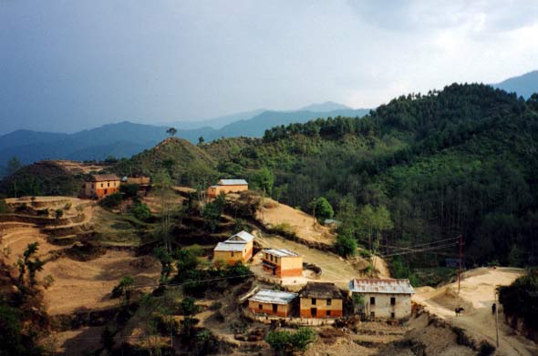 Maisons du village Lakhure au Népal