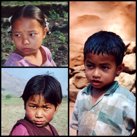 Portraits d'enfants népalais