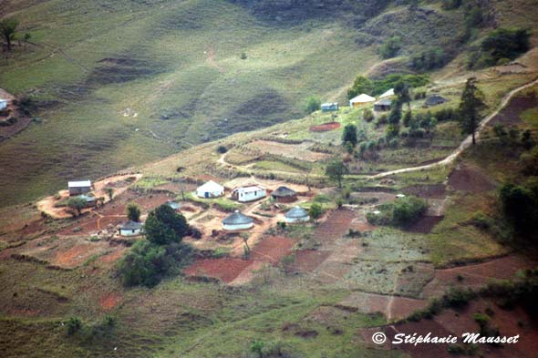 village de huttes Zoulou en Afrique du sud