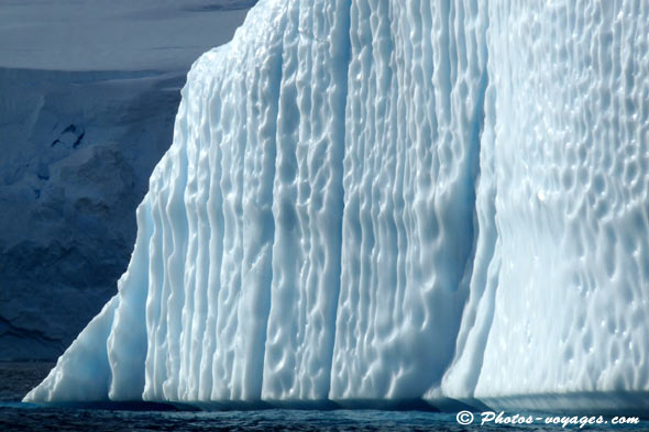 Striated iceberg in Antarctica