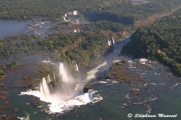 Helicopter view of Iguazu falls