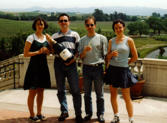 My friends and I in a vineyard