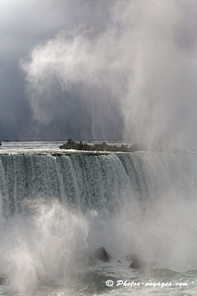 Zoom sur les chutes du Niagara