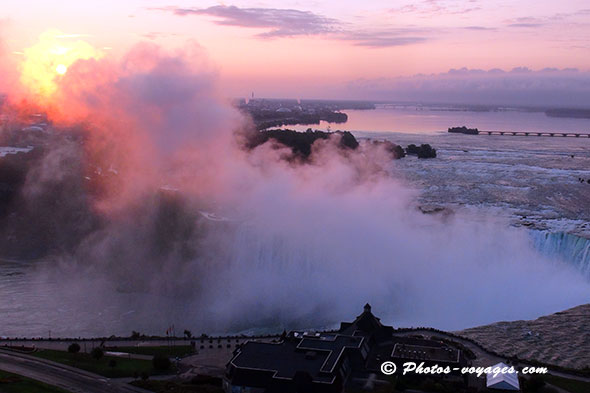 Zoom sur les chutes du Niagara