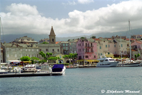Saint Florent in Corsica seen from the port