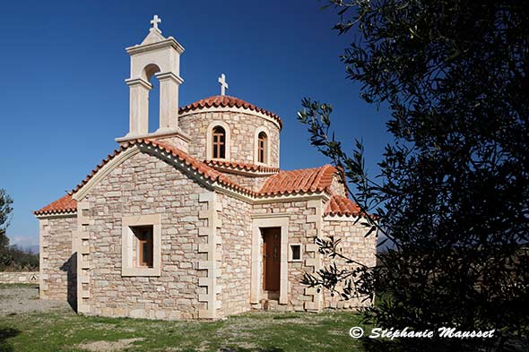 Eglise et oliviers