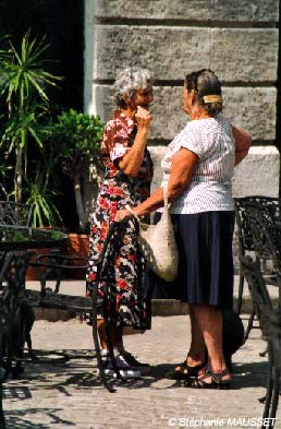 two cuban women discussing