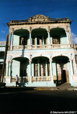 blue colonial house