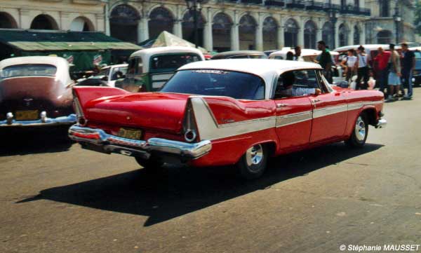 red classic american car of Cuba
