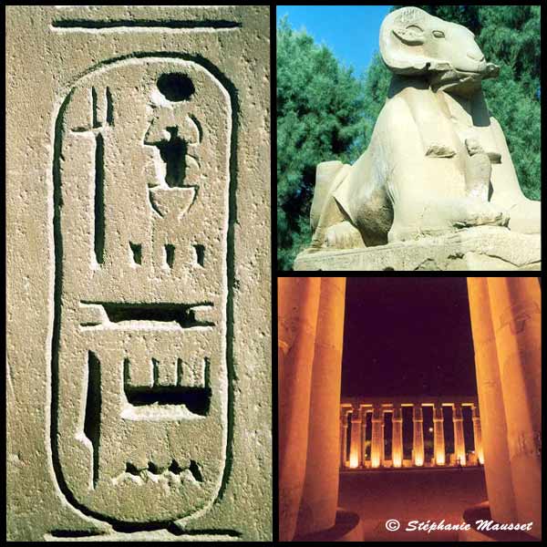 sphinx et cours aménophis de Karnak et Louxor