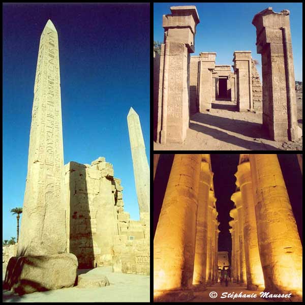 colonnades du temple Karnak en Egypte