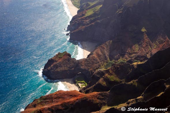 beaches in Hawaii seen from helicopter