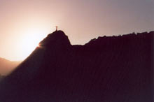 coucher de soleil Corcovado au Brésil