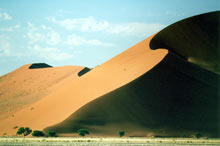 Ondulations de dunes en Namibie
