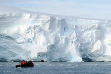 Glacier de Wilhelmina bay en Antarctique