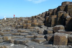 Colonnes de basalte de la Chaussée des Géants au bord de la mer