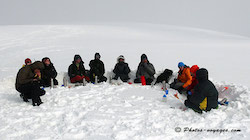 Déjeuner dans la neige