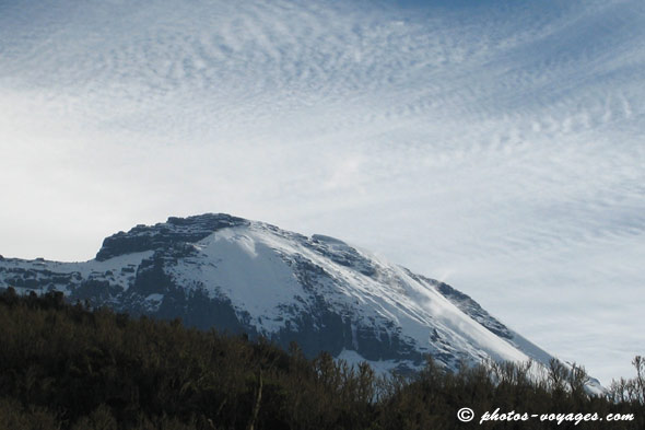 Le sommet du Kili vu depuis le camp Machame