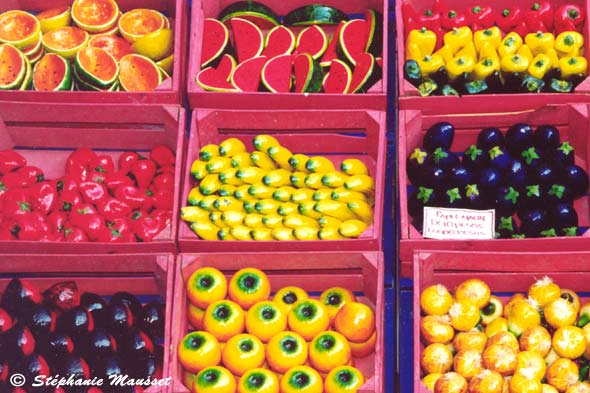 papier mache fruits