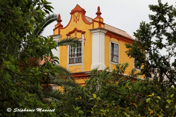Maison colorée jaune de Tavira au Portugal