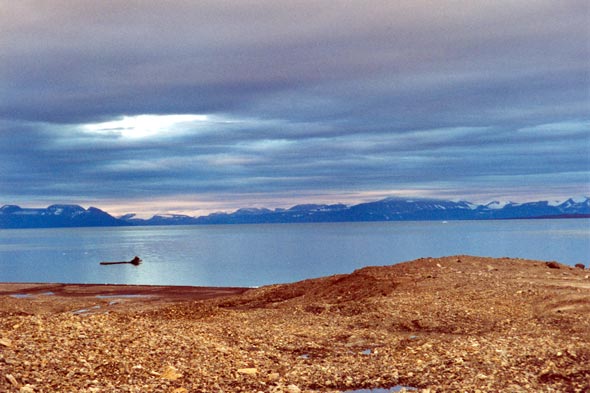 Moraine drifting in Spitsbergen