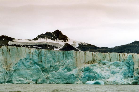 Blue ice from a glacier