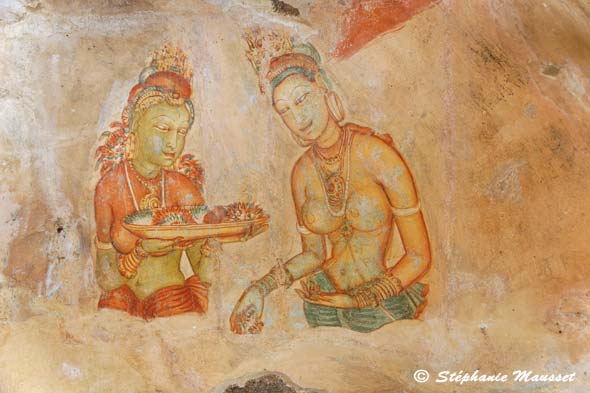 demoiselles de Sigiriya, fresque du Sri lanka