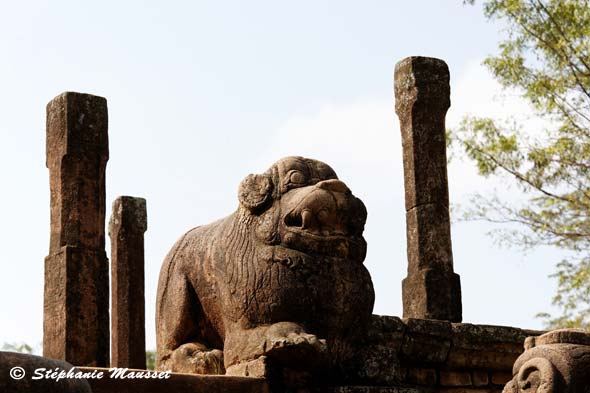 Lion sculpté de Polonnaruwa