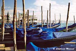 Moored gondolas