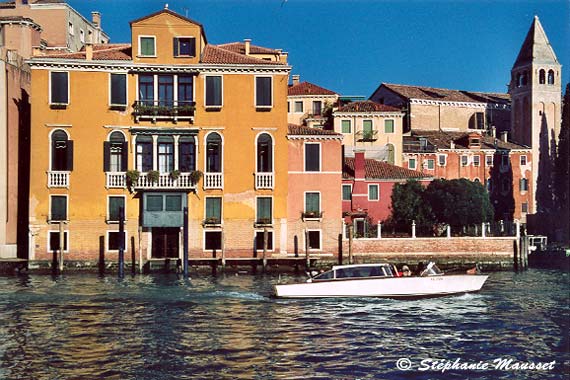 Boat on the grand canal of Venice