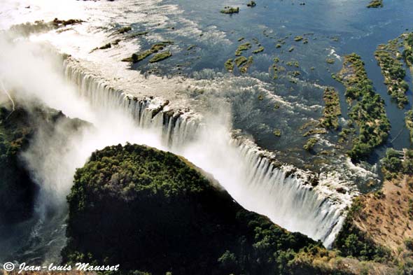 Victoria Falls in Zimbabwe seen from above